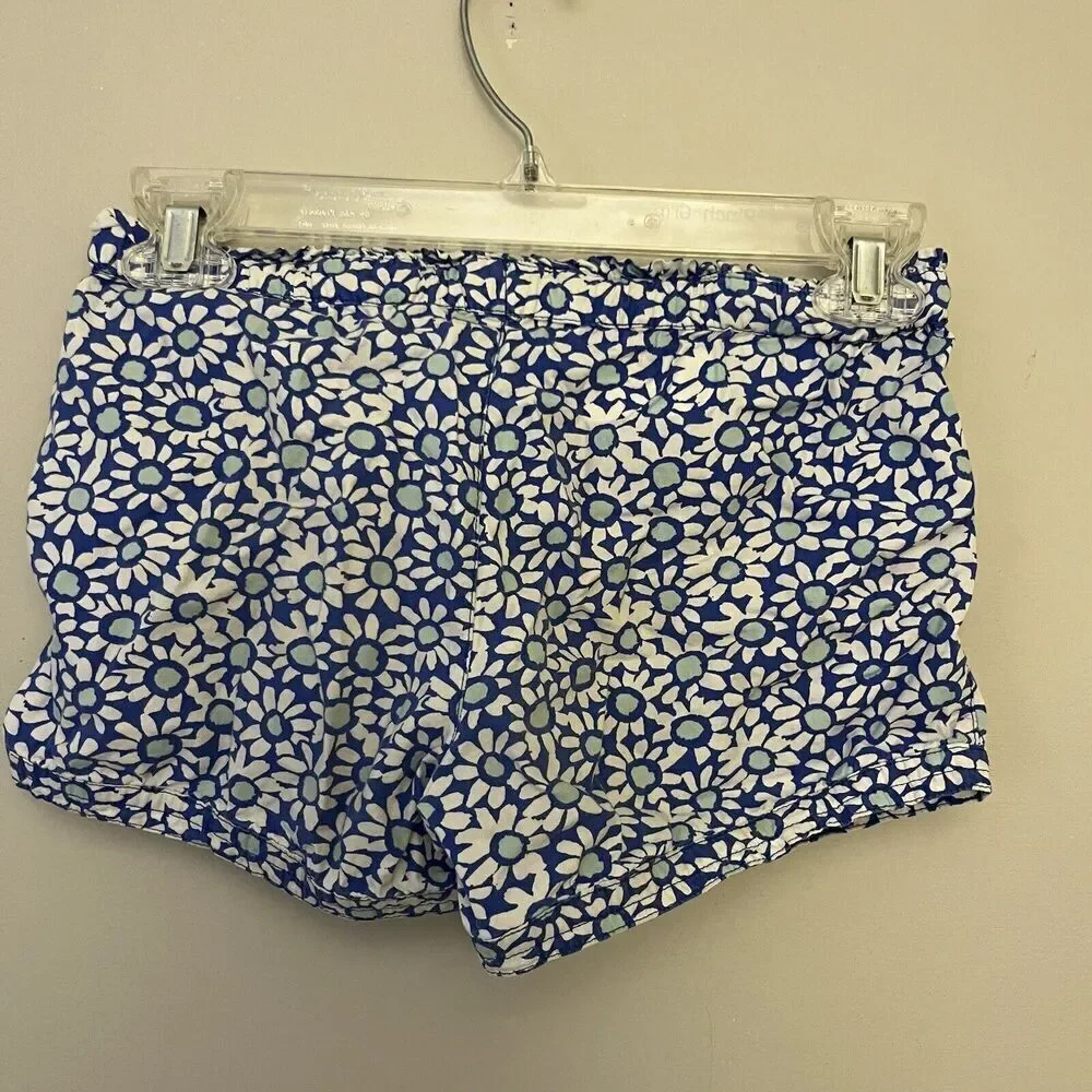 Mini Boden Blue Floral Girls Shorts 9Y Cotton Pull-On Mini Cottagecore